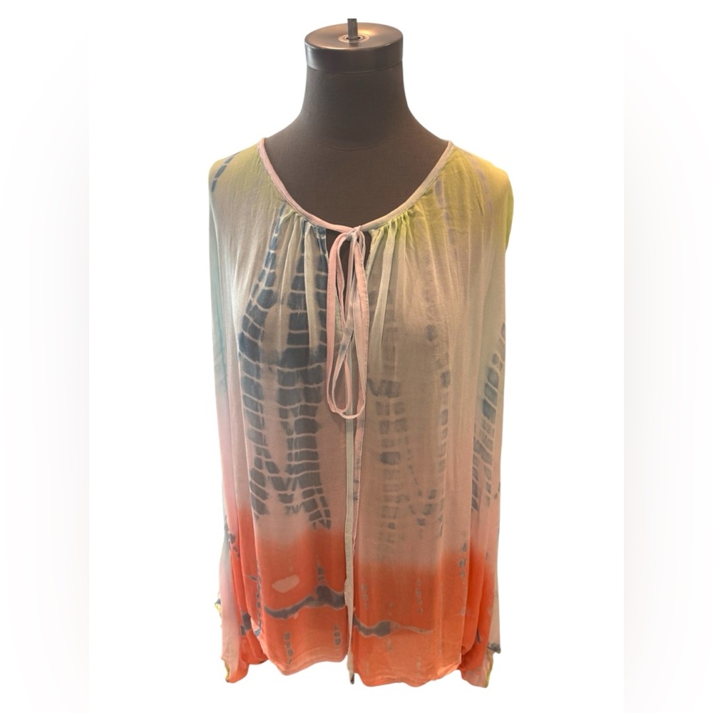 Letarte Silk Batwing Sleeve Blouse Coverup Medium